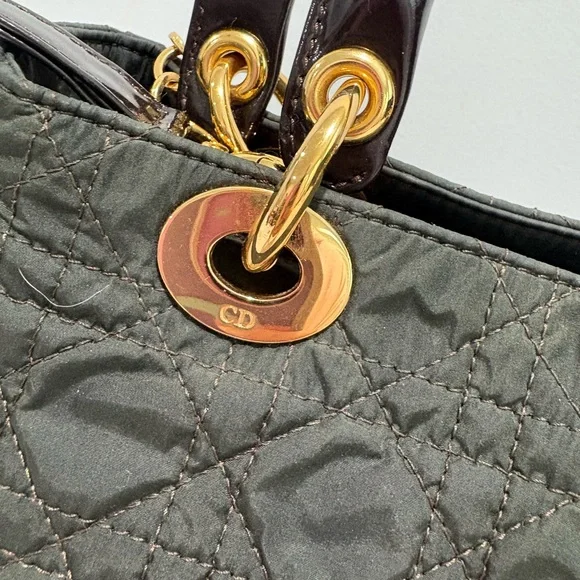 Authentic Christian Dior Lady Dior green Cannage Quilted Bag w/ certificate - Picture 13 of 16
